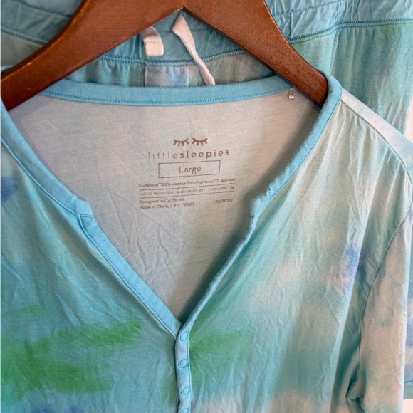 Little Sleepies Tidepool Watercolor Pajama Set Women’s Size Large - Picture 5 of 9